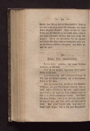 30. Loben, Lob, lobenswürdig.