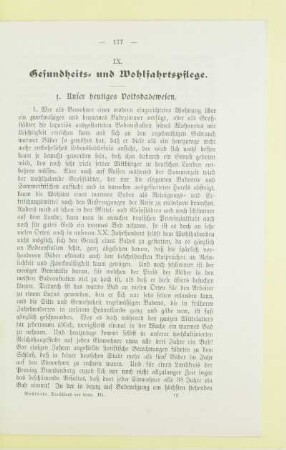 IX. Gesundheits- und Wohlfahrtspflege