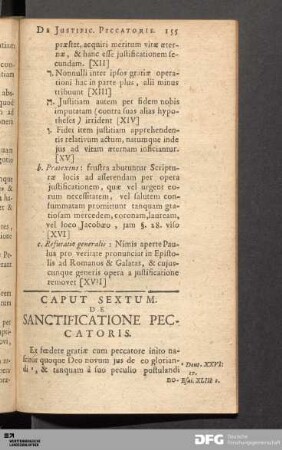 Caput Sextum. De Sanctificatione Peccatoris.