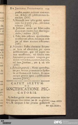 Caput Sextum. De Sanctificatione Peccatoris.