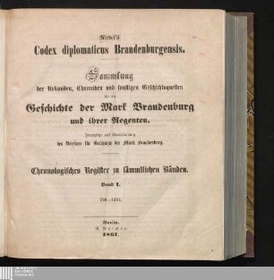 : Chronologisches Register zu sämmtlichen Bänden, 786 - 1414