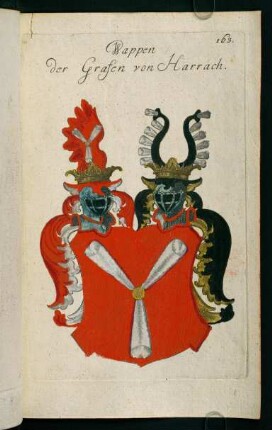 163r-163v, 163. Wappen der Grafen von Harrach