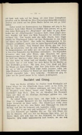 Ausfahrt und Einzug