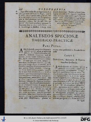 Analysis Speciosa Theoretico-Practica.