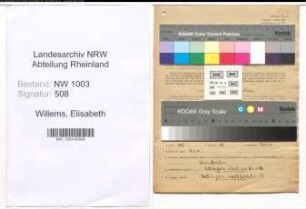 Entnazifizierung Elisabeth Willems , geb. 18.03.1918 (Kuechenhilfe)