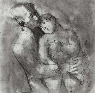 Mutter mit Jungen auf dem Schoß