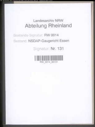 Zurückweisung der Beschwerde des Parteianwärters Ernst KELLER, geb. 11.6.1876, Reichsbahn-Oberinspektor in Essen, gegen die Nichtaufnahme wegen unrühmlichen Verhaltens während der französischen Besatzungszeit