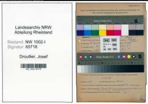 Entnazifizierung Josef Droullier, geb. 19.07.1900 (Monteur)