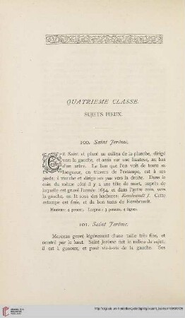 Quatrième classe: Sujets pieux