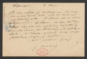 Brief an Ludwig Strecker  und B. Schott's Söhne : 07.08.1885