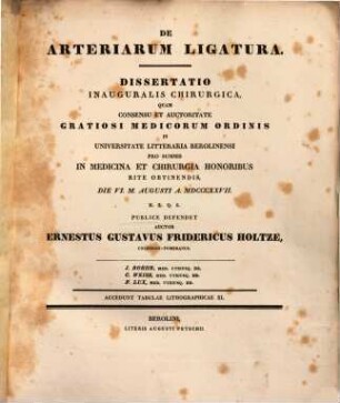 De arteriarum ligatura : accedunt tabulae lithographicae XI.