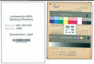 Entnazifizierung Josef Zimmermann , geb. 21.02.1896 (Ofenarbeiter)