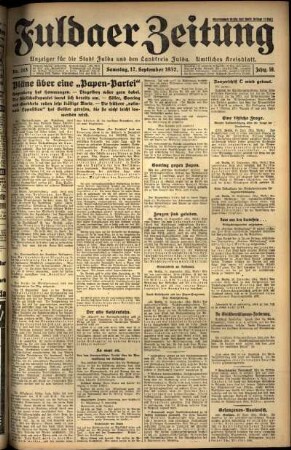 Ausgabe vom Samstag, den 17. September 1932.