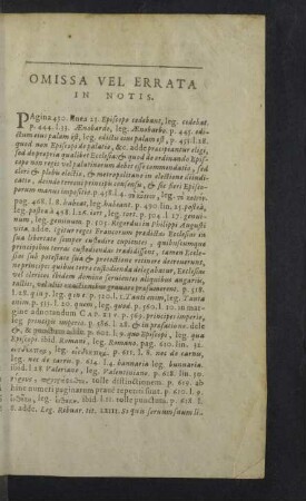 Omissa vel errata in notis.