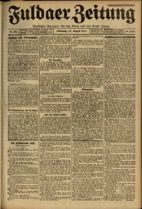 Ausgabe vom Mittwoch, den 22. August 1923.