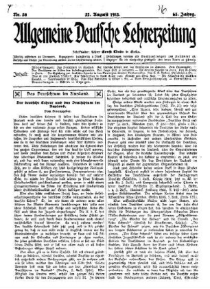 Das Deutschtum im Ausland : Der deutsche Lehrer und das Deutschtum im Ausland