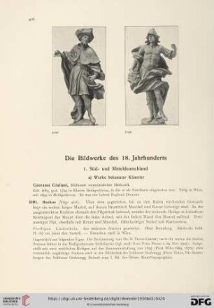 Die Bildwerke des 18. Jahrhunderts