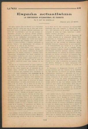 España actualisima : La Conferencia Internacional de Transito