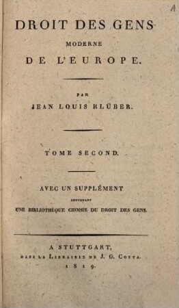 Droit des gens moderne de l'Europe, 2