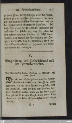 V. Vergleichung des Katholizismus und des Protestantismus