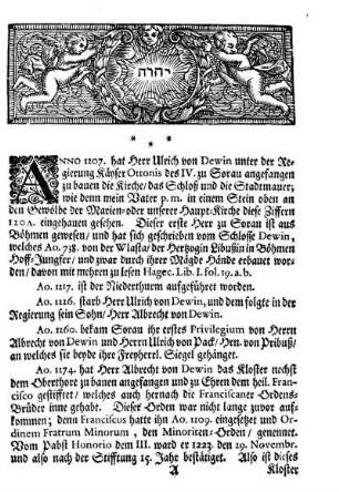 Wahrhafftige Geschicht der berühmten Stadt Sorau.