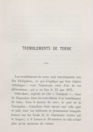 Tremblements de terre