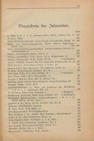Verzeichnis der Inserenten