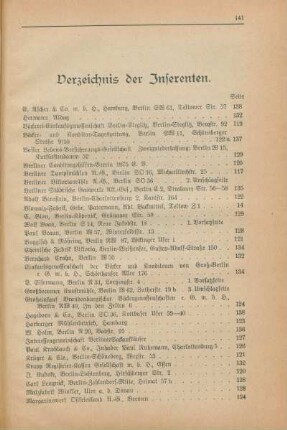 Verzeichnis der Inserenten