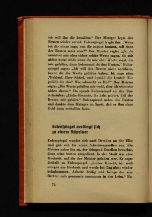 Eulenspiegel verdingt sich zu einem Schreiner