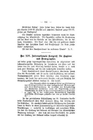 Der XIV. Internationale Kongreß für Hygiene und Demographie