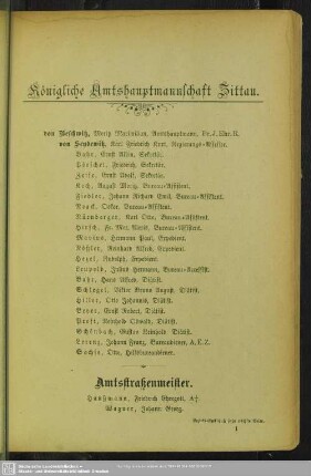 Königliche Amtshauptmannschaft Zittau