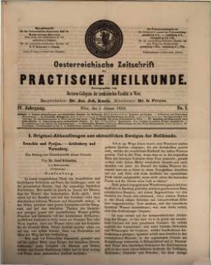 Österreichische Zeitschrift für praktische Heilkunde. 4. 1858