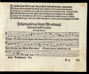 Folgen gesenge beim Abendmal ...