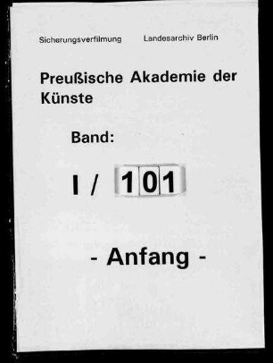 Kunstbesitz und Bibliothek der Akademie
