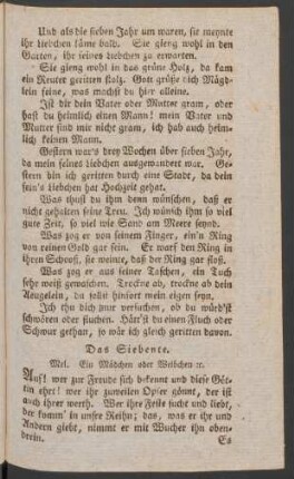 Das Siebente. Mel. Ein Mädchen oder Weibchen [et]c.