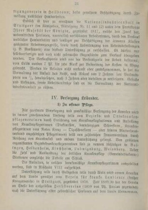 IV. Versorgung Leidender.