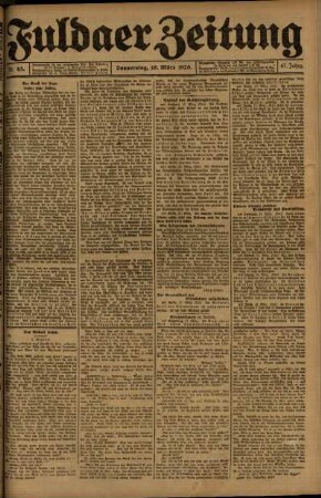 Ausgabe vom Donnerstag, den 18. März 1920.