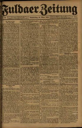 Ausgabe vom Donnerstag, den 18. März 1920.