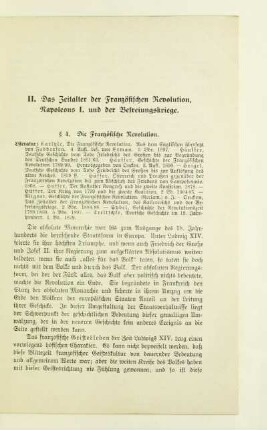 II. Das Zeitalter der Französischen Revolution, Napoleons I. und der Befreiungskriege
