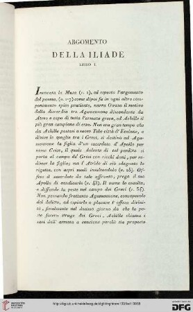 Argomento della Iliade. Libro I