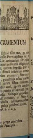 Fidei orthodoxae triumphus : in scenam datus a Syntaxi Maiore B. Monachii M. Iunio 1764 ; [Periocha]