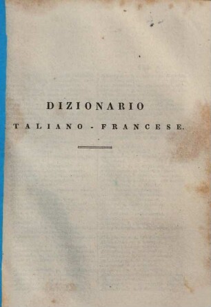 Nouveau dictionnaire de poche français-italien et italien-français, 2.. Italiano-francese