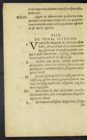 Alia. De Venae Sectione.