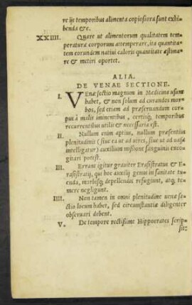 Alia. De Venae Sectione.
