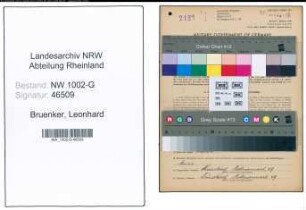Entnazifizierung Leonhard Bruenker, geb. 04.11.1900 (Schneider)