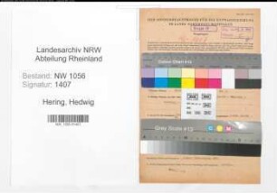 Entnazifizierung Hedwig Hering , geb. 24.01.1917 (Vertreterin)