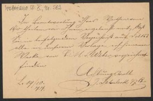 Brief an Friedrich Wilhelm Jähns : 19.10.1877