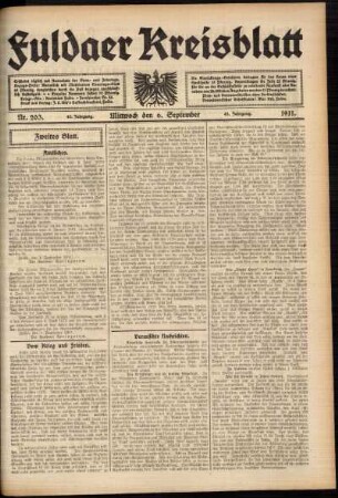 Zweite Ausgabe vom Mittwoch, den 06. September 1911.
