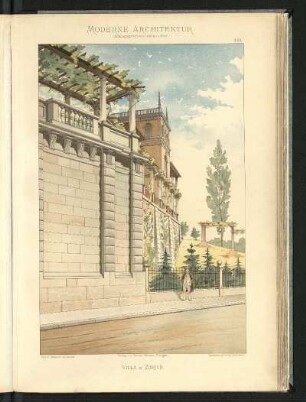 Villa in Zürich. Prof. F. Bluntschli, Architekt
