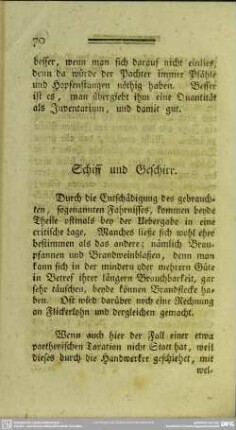 Schiff und Geschirr